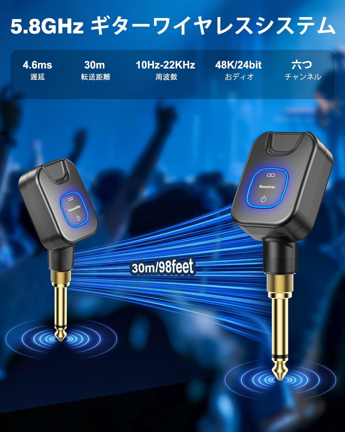 Amazon.co.jp: New Bee WJ25 Guitar Wireless System, 5.8 GHz